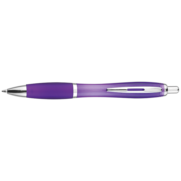 BP30151 - Curved Design Ballpoint Pen with Coloured Barrel 