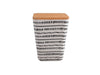1 Litre Bamboo Container - Cream-Black-Brown - Food Storage 