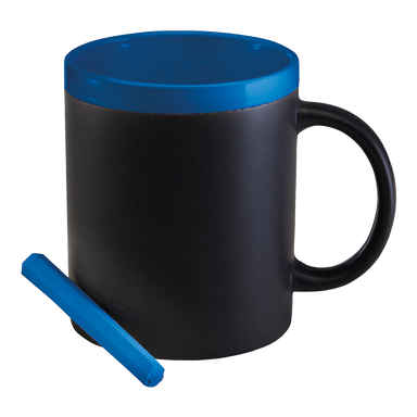 300ml Stoneware Chalk Board Mug Cobalt / STD / Regular - Drinkware