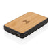 Bamboo Anti-microbial Wireless Powerbank showing ports