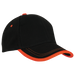 6 Panel Canvas Binding Cap Black/Orange / STD / Regular - Caps