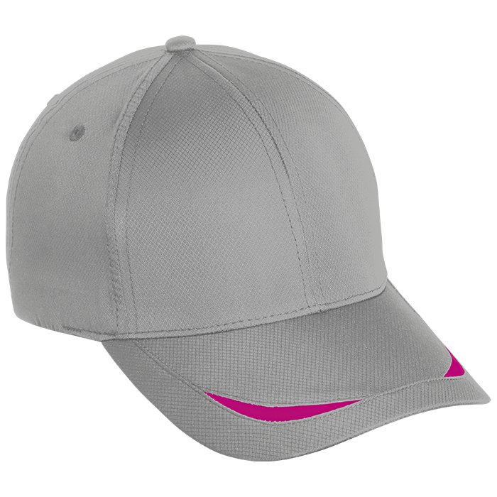 6 Panel Corner Insert Cap Silver/Bright Pink / STD / Last Buy - Caps