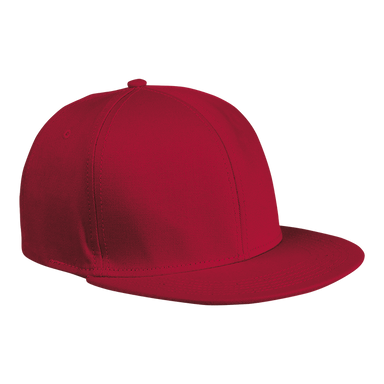 6 Panel Flat Peak Cap  Red / STD / Last Buy - Caps