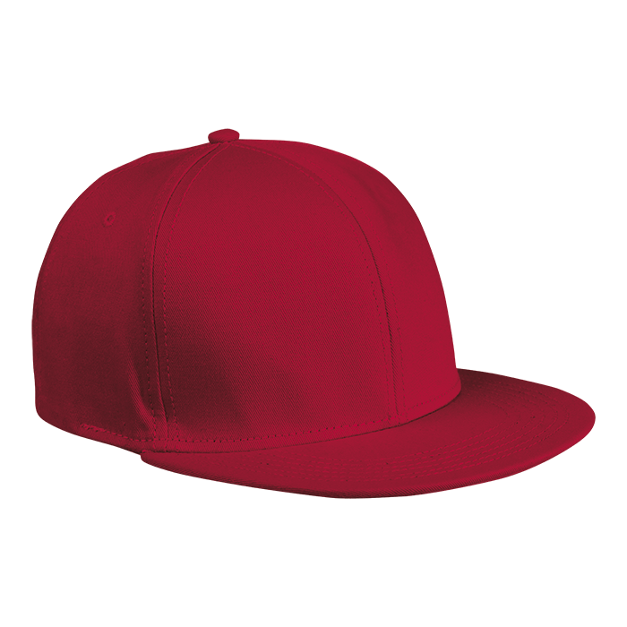 6 Panel Flat Peak Cap  Red / STD / Last Buy - Caps