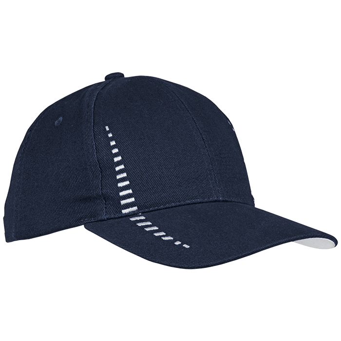 6-Panel Heavy Brushed Cotton Cap Navy/White / STD / Regular - Caps