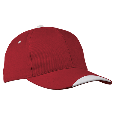 6 Panel Kingsley Cap  Red/White / STD / Last Buy - 