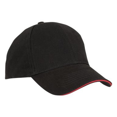 6 Panel Sandwich Peak Cap Black/Red / STD / Regular - Caps