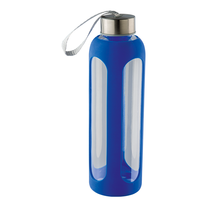 600ml Silicone Grip Water Bottle With Carry Strap Blue / STD / Last Buy - Drinkware