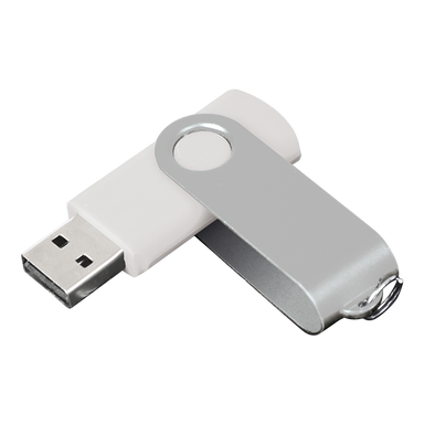 8GB Swivel USB Drive White/Silver / STD / Last Buy - Technology
