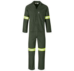 Acid Resistant Polycotton Conti Suit - Reflective Arm, Legs & Back - Yellow Tape-