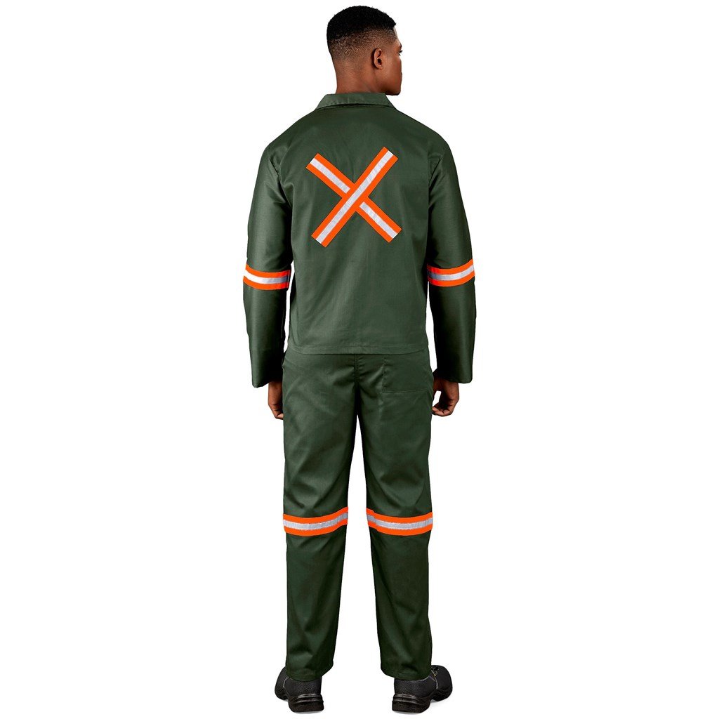 Acid Resistant Polycotton Conti Suit - Reflective Arm Legs & Back - Orange Tape