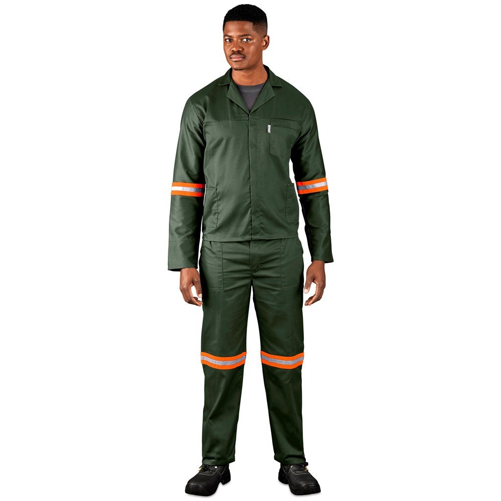 Acid Resistant Polycotton Conti Suit - Reflective Arm & Legs - Orange Tape - Work Safety Protective Gear