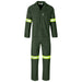 Acid Resistant Polycotton Conti Suit - Reflective Arm, Legs & Back - Yellow Tape-32-Olive-OL