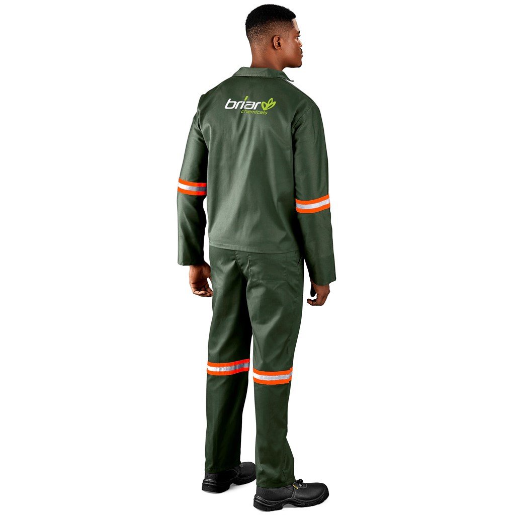 Acid Resistant Polycotton Conti Suit - Reflective Arm & Legs - Orange Tape - Work Safety Protective Gear