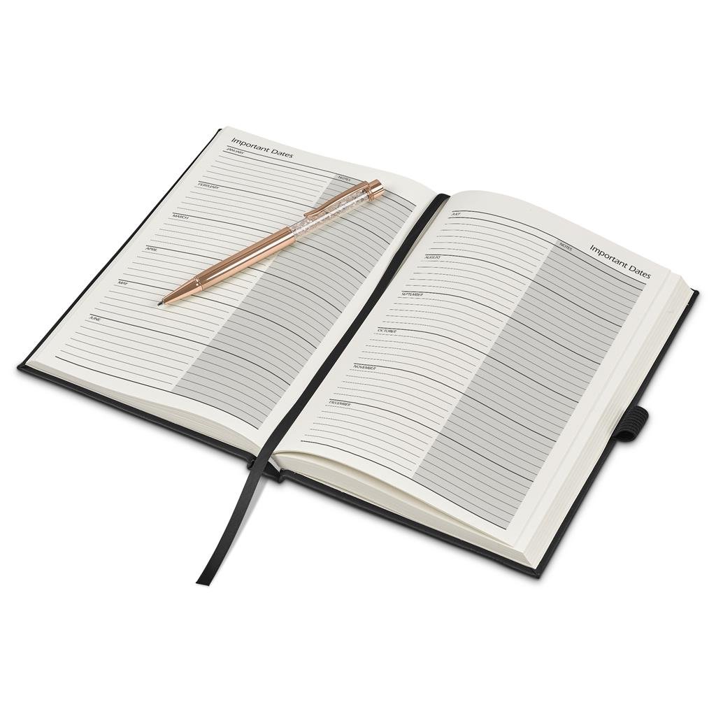 Advantage A5 2026 Diary & Hailey Pen Set BLACK - Diaries 2026,Diaries 2026,Diary Sets