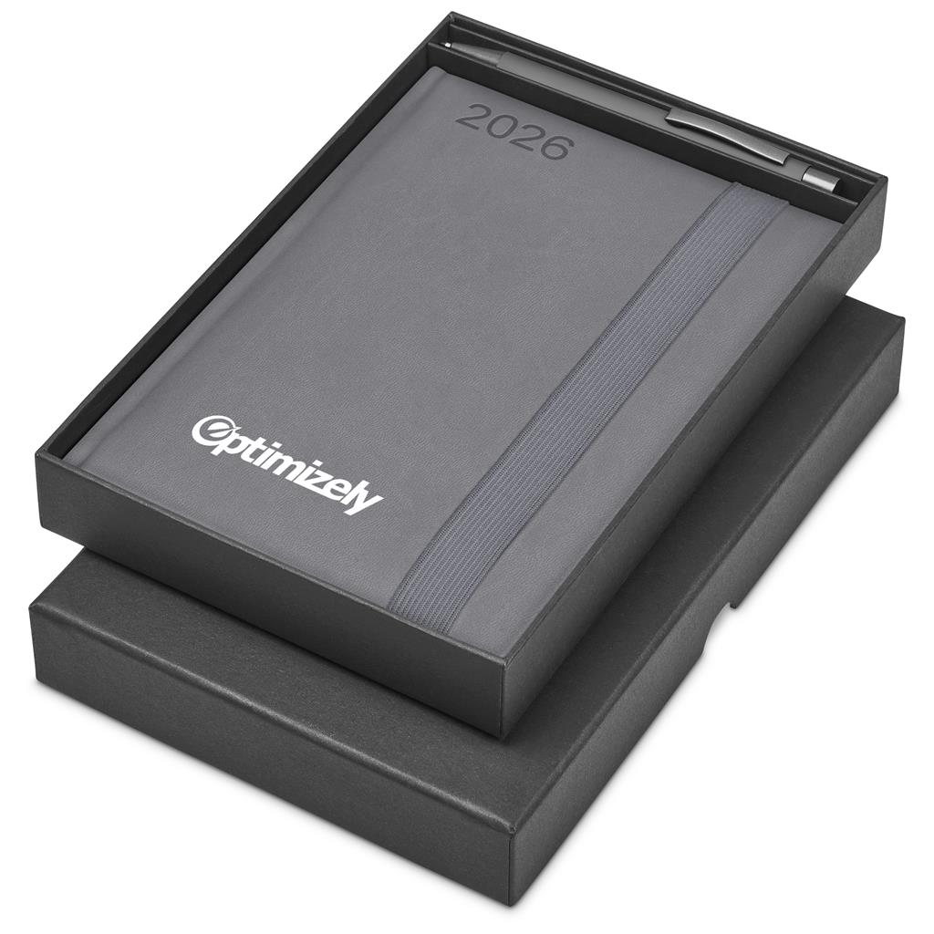 Advantage A5 2026 Diary & Omega Pen Set GREY - Diaries 2026,Diaries 2026,Diary Sets