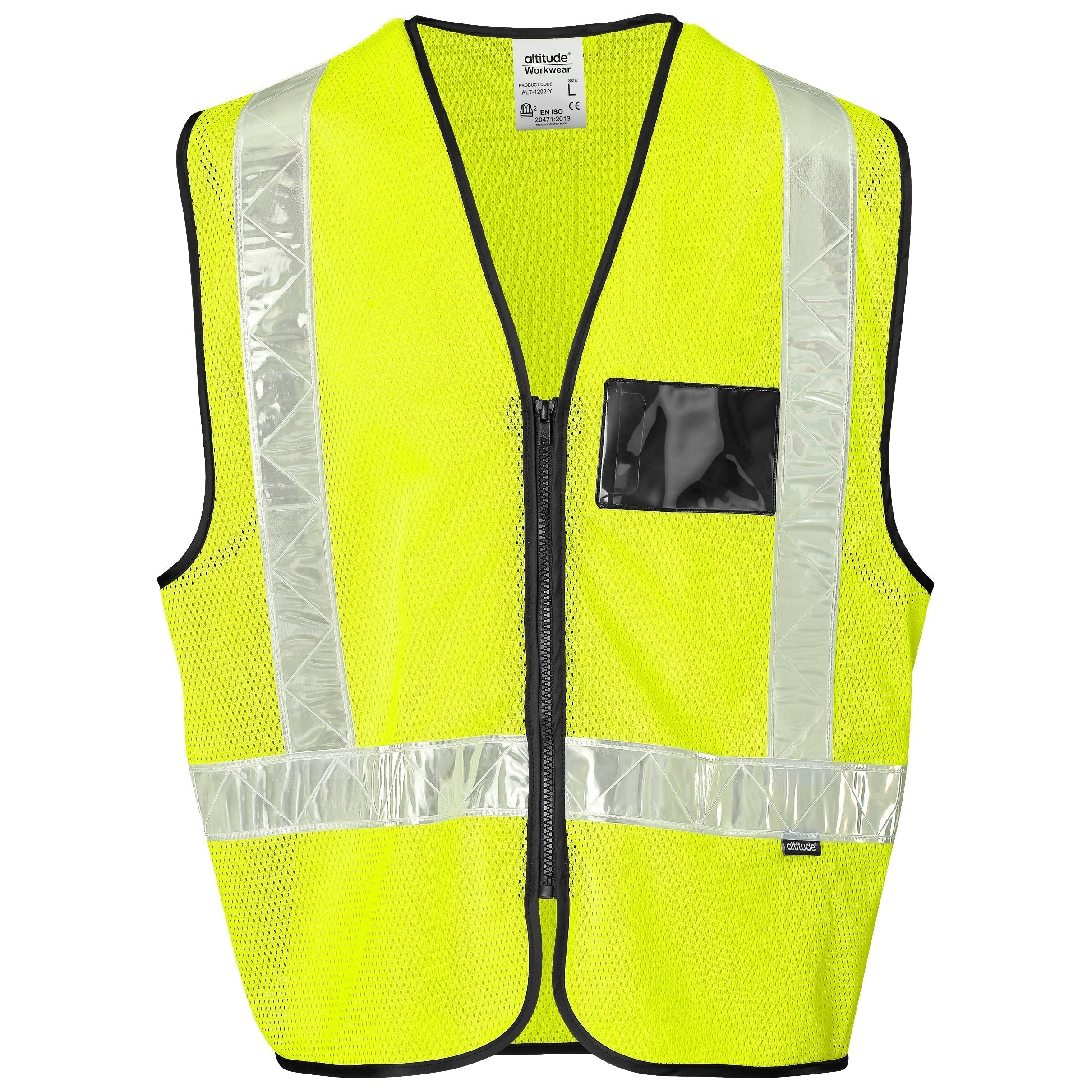 Airport Hi-Viz Reflective Full Zip Vest-2XL-Yellow-Y