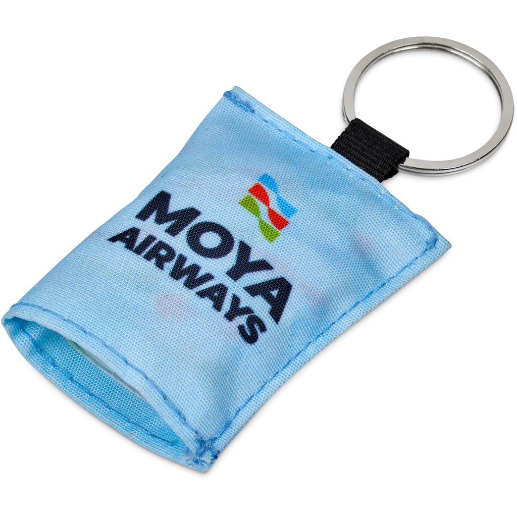 Custom Aquila Polyester Keyring Pouch with Cleaning Cloth BLACK - Personal Care and Pamper Gifts,Custom Gifts