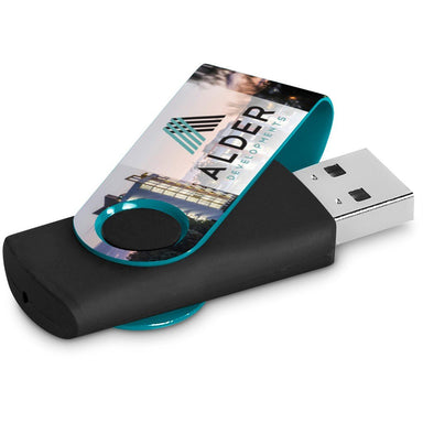 Axis Gyro Black Flash Drive - 8GB / TURQUOISE - Drives,Flash Drives