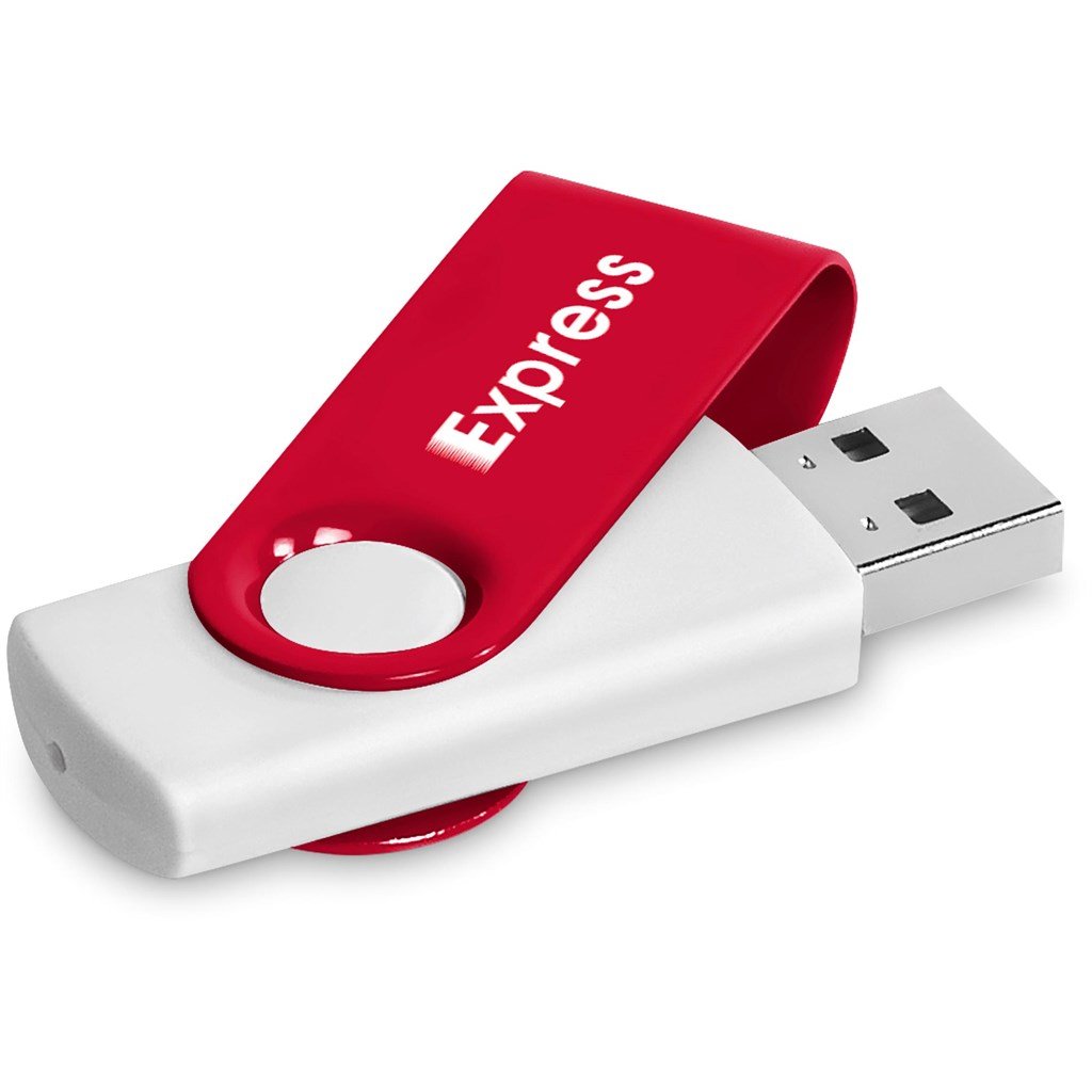 Axis Gyro White Flash Drive - 16GB / RED - Drives,Flash Drives