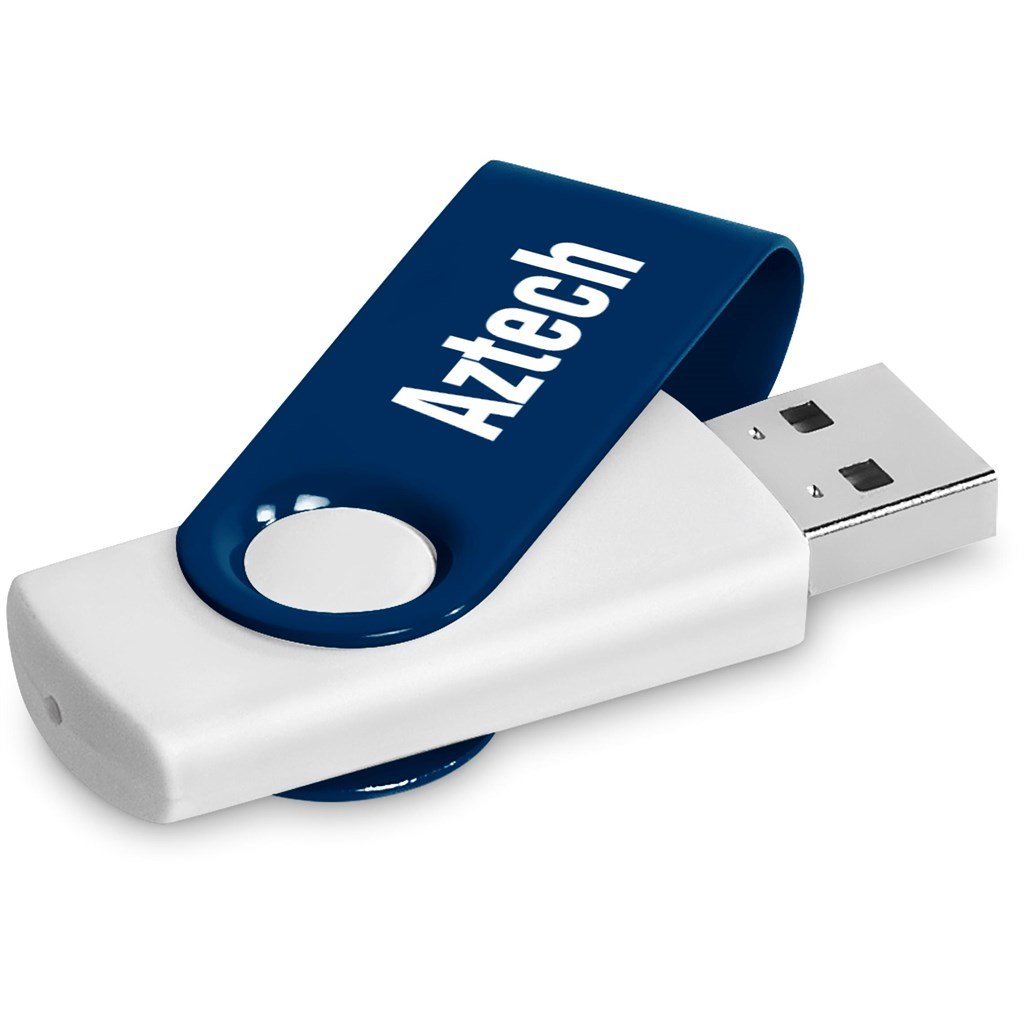 Axis Gyro White Flash Drive - 8GB / NAVY - Drives,Flash Drives