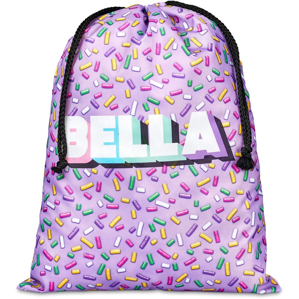 Custom Benguela Jumbo Polyester Drawstring Pouch BLACK - Bags and Backpacks,Custom Backpacks