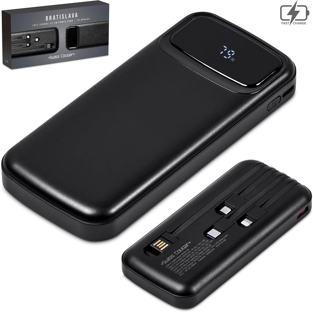 Bratislava Fast Charge 22.5W Power Bank - 10,000mAh BLACK - Banks,Technology