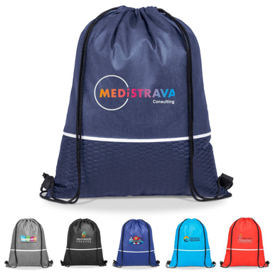 Brighton Non-Woven Drawstring Bag-Grey-GY