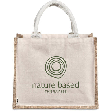 Chinsai Midi Jute & Cotton Tote NATURAL - Eco-Friendly Bags,Shoppers and Totes,Cotton Products,Jute Products,Bags,Bags