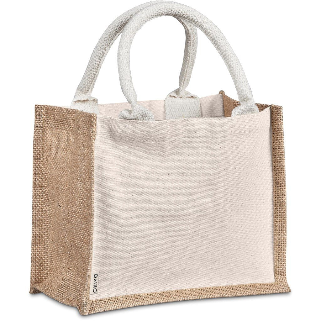 Chinsai Mini Jute & Cotton Gift Bag NATURAL - Eco-Friendly Bags,Cotton and Bags,Shoppers Totes,Cotton Products,Jute Products,Bags,Bags