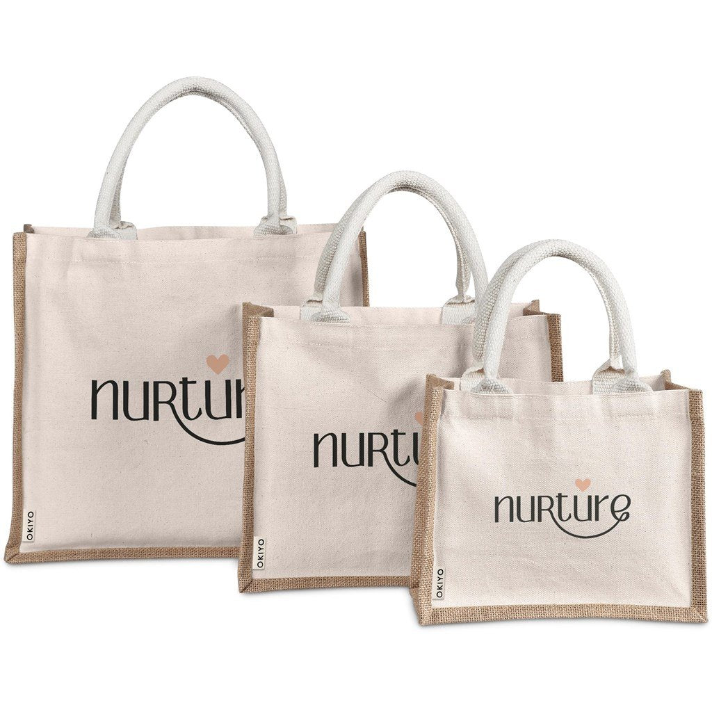 Chinsai Mini Jute & Cotton Gift Bag NATURAL - Eco-Friendly Bags,Cotton and Bags,Shoppers Totes,Cotton Products,Jute Products,Bags,Bags