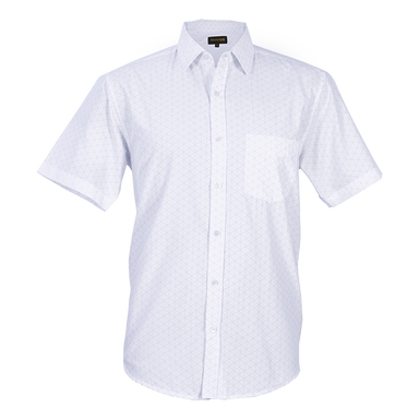 Claremont Lounge Shirt Short Sleeve Mens Silver/Charcoal / XL / Regular - Shirts-Corporate