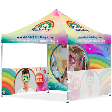 Coated Steel Sublimated Gazebo 3 x 3m - 2 Half-Wall Skins - 1 Full-Wall Skin - Gazebos