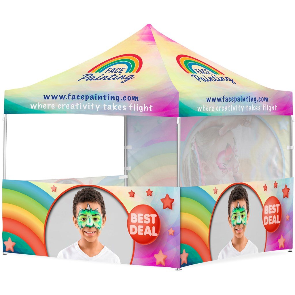 Coated Steel Sublimated Gazebo 3m x - 3 Half-Wall Skins -1 Full-Wall Skin - Gazebos