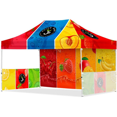 Coated Steel Sublimated Gazebo 4.5m x 3m - 1 Long Full-Wall Skin - 2 Short Half-Wall Skins - Gazebos