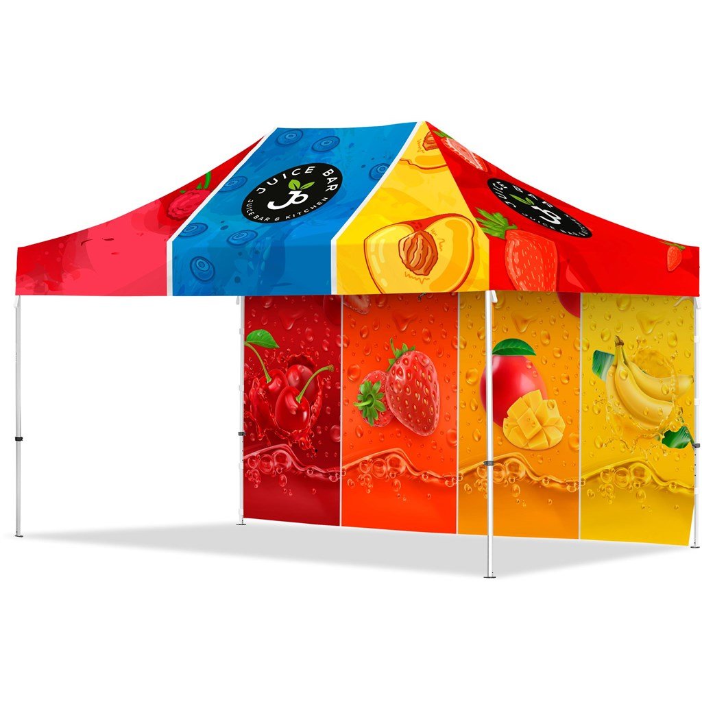 Coated Steel Sublimated Gazebo 4.5m x 3m 1 Long Full-Wall Skin - Gazebos
