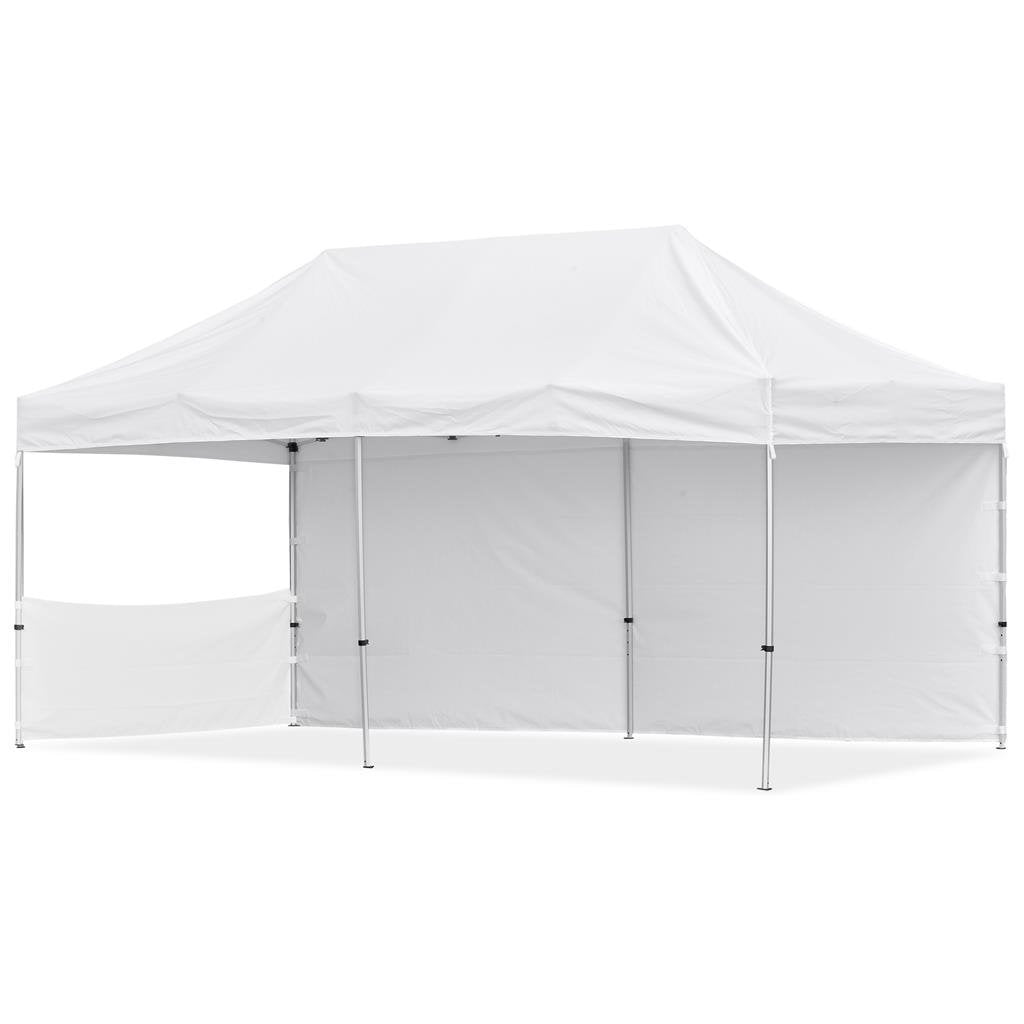 Coated Steel Sublimated Gazebo 6m x 3m - 1 Short Half-Wall Skin - Long Full Wall - Gazebos