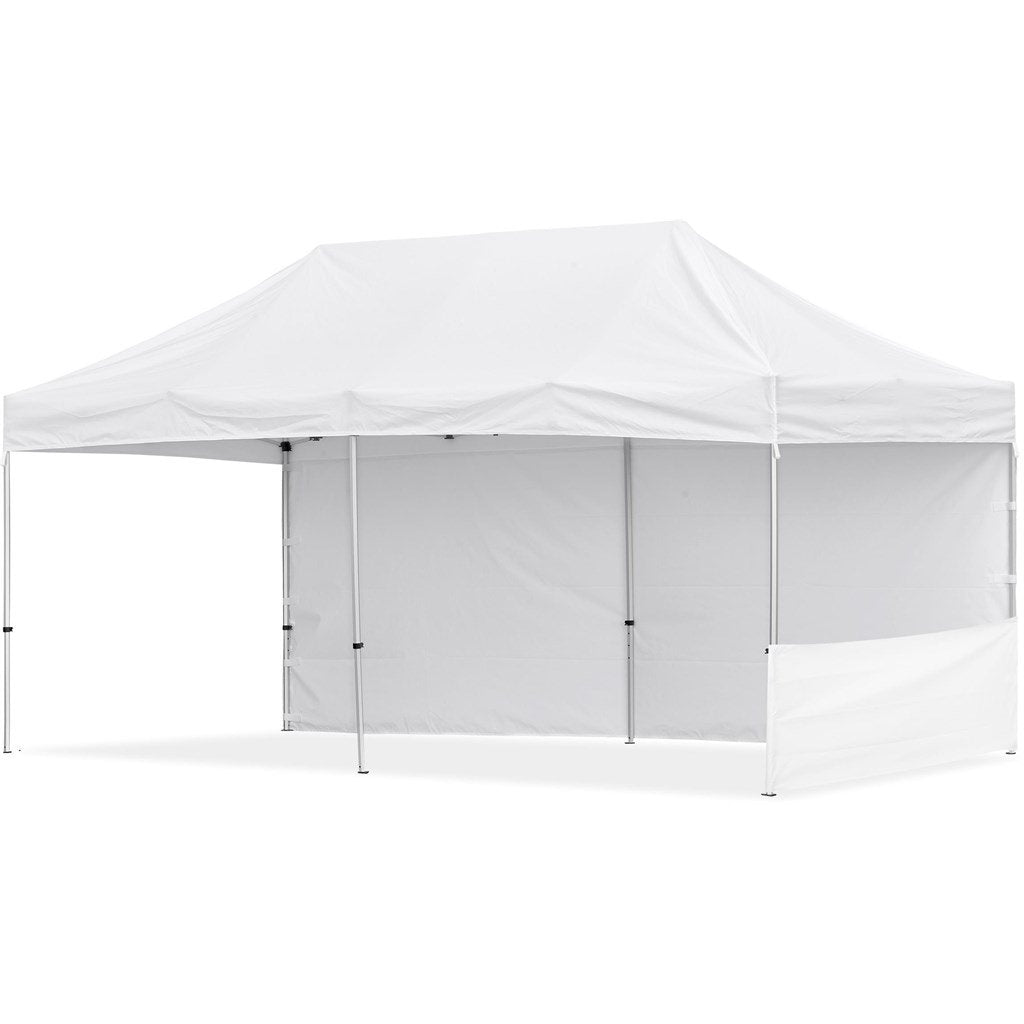 Coated Steel Sublimated Gazebo 6m x 3m - 1 Short Half-Wall Skin - Long Full Wall - Gazebos
