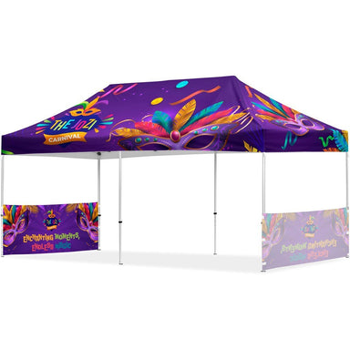 Coated Steel Sublimated Gazebo 6m x 3m - 2 Short Half-Wall Skins - Gazebos