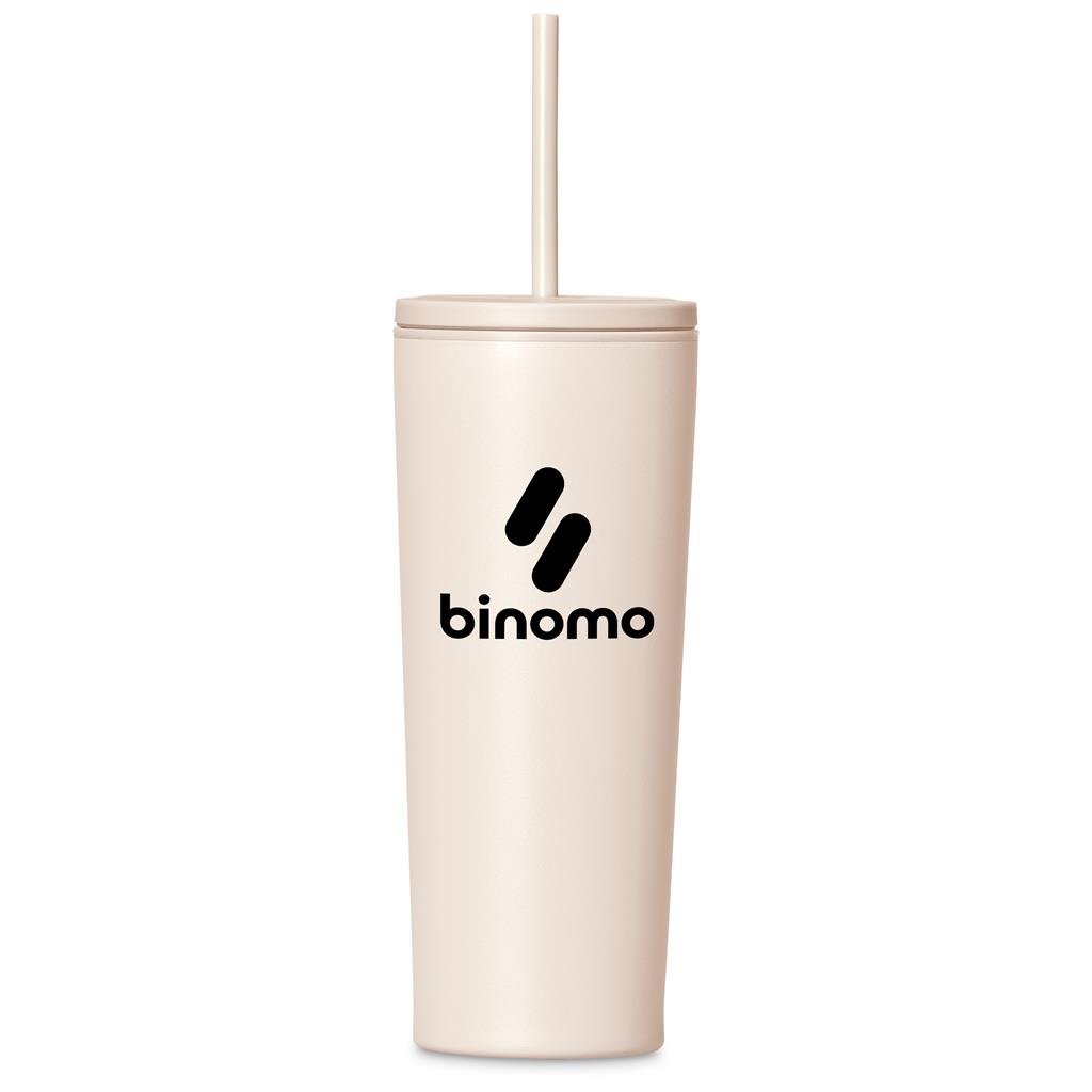 Concorde Stainless Steel & Plastic Double-Wall Tumbler Straw - 720ml CREAM - Travel Mugs and Tumblers,Ideas for Summer,Drinkware