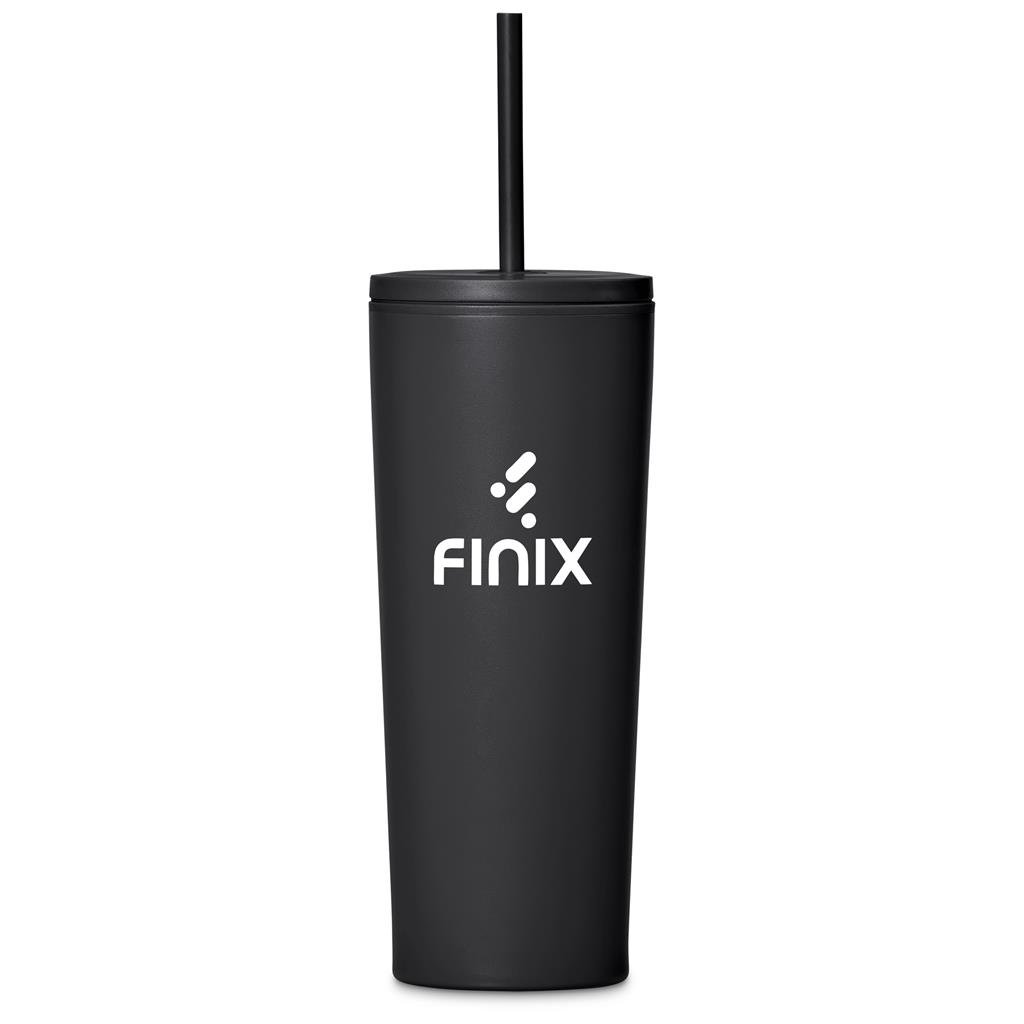 Concorde Stainless Steel & Plastic Double-Wall Tumbler Straw - 720ml BLACK - Travel Mugs and Tumblers,Ideas for Summer,Drinkware