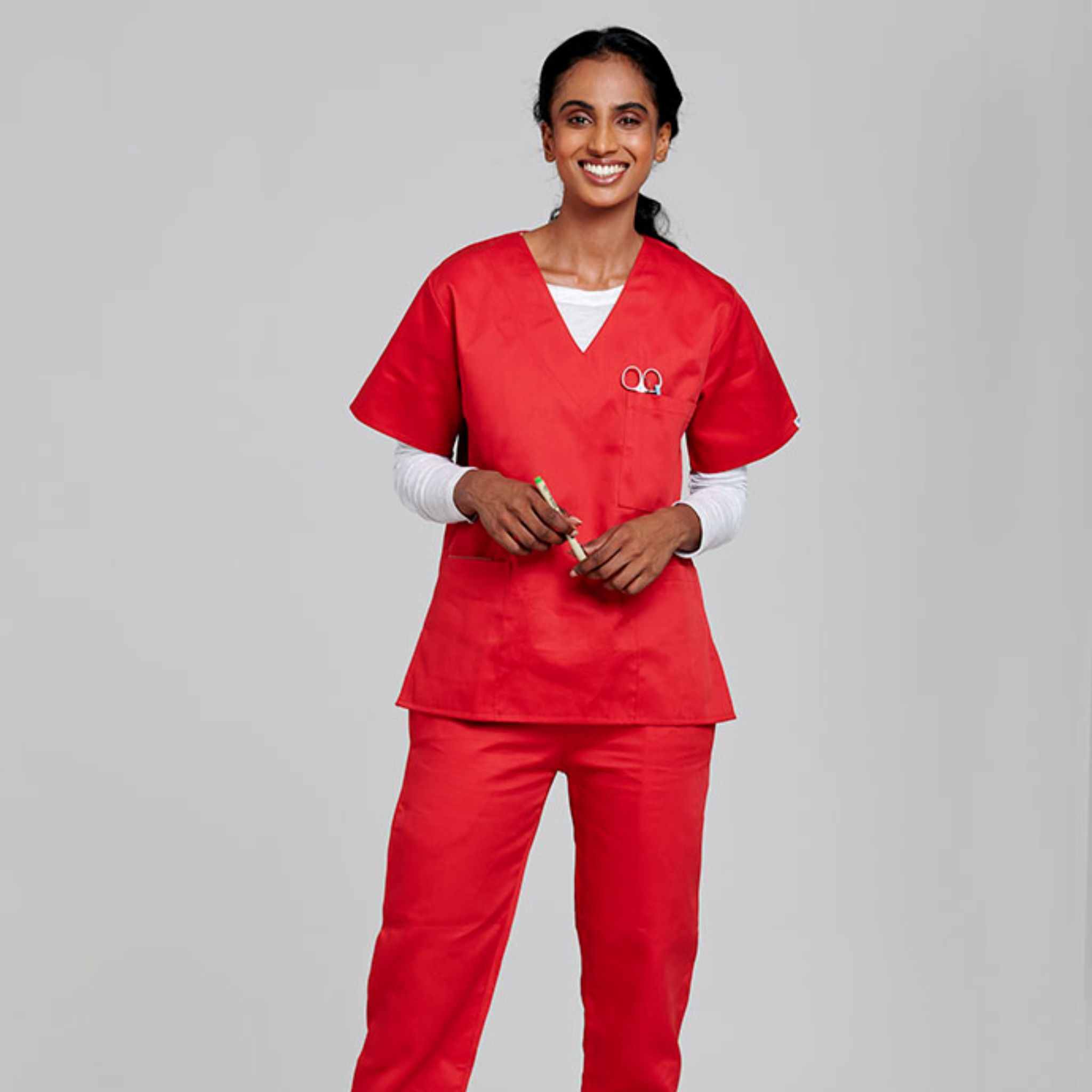 Core Professional Scrub Set-Scrubs-Red