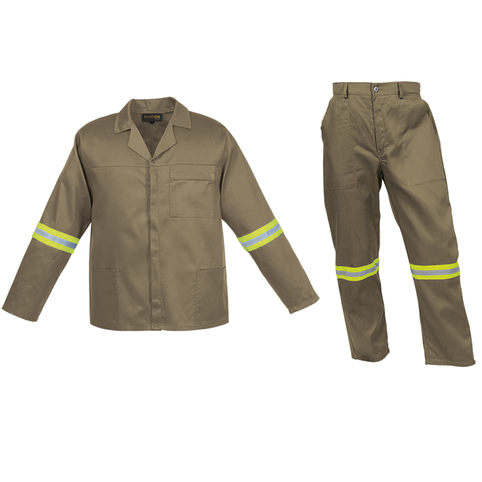 Creative Budget Poly Cotton Conti Suit with Reflective Khaki / J32 / Regular - Protective Outerwear