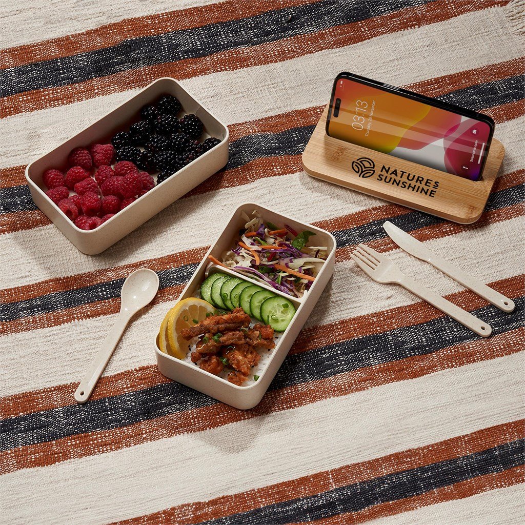 Dura Wheat Straw & Bamboo Lunch Box Set NATURAL - Foodware,Eco-Friendly,Wheat Products,Ideas for Work