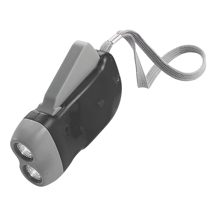 Dynamo Torch with 2 LED Lights Black / STD / Last Buy - Flashlights and Tools