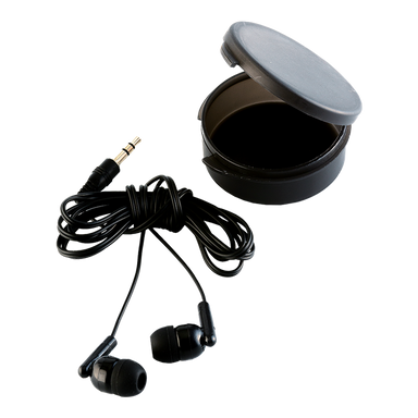 Earphones in Round Case Black / STD / Regular - Technology