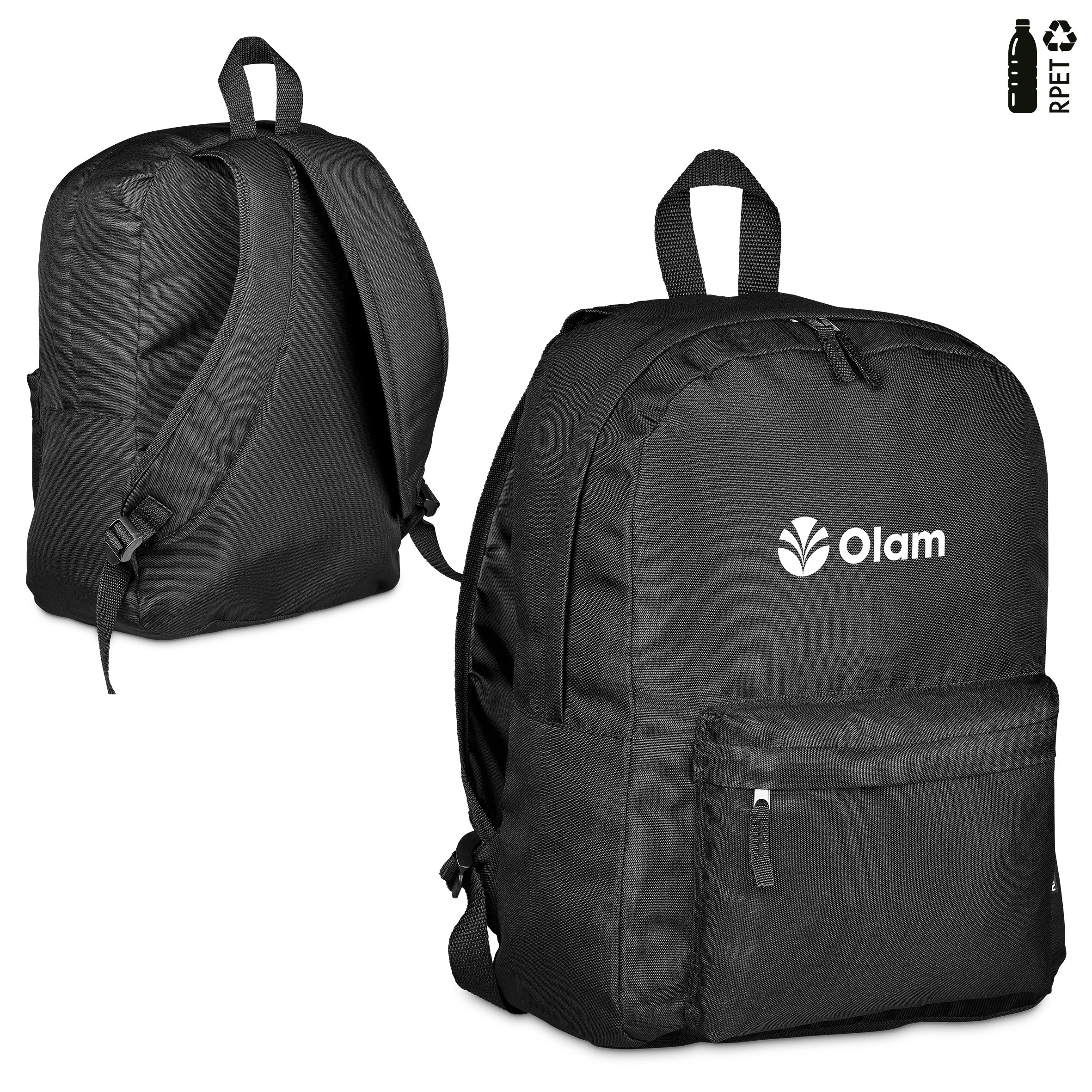 Econoca Recycled Pet Backpack Black / BL