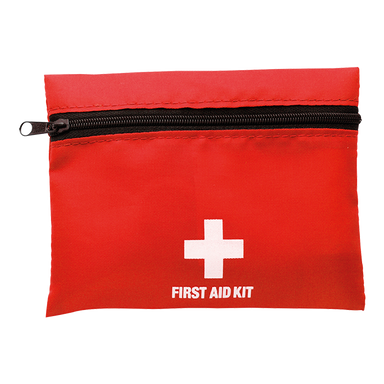 First Aid Kit in Zippered Pouch with Belt Clip Red / STD / Regular - Automotive