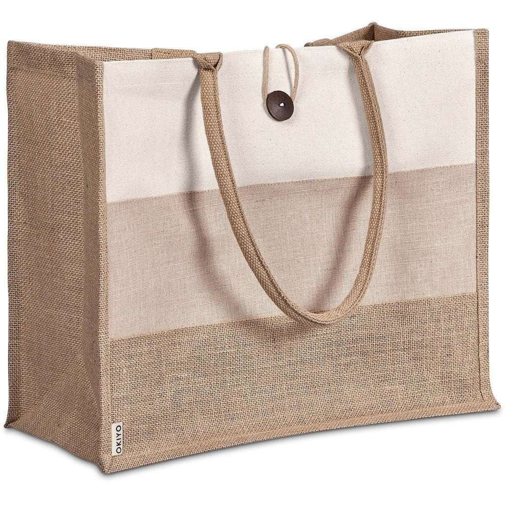 Fukei Jute & Cotton Tote NATURAL - Eco-Friendly Bags,Shoppers and Totes,Jute Products,Bags,Ideas for Summer,Ideas the Beach,Bags