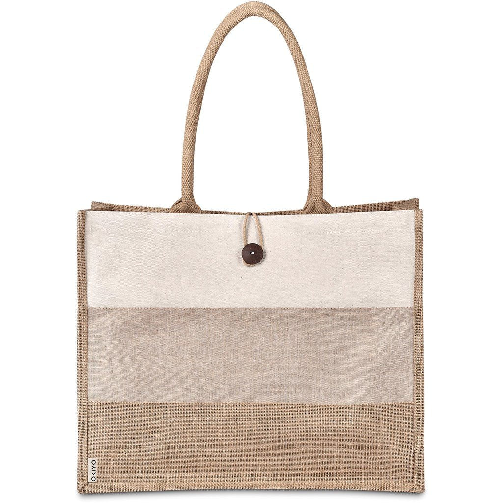 Fukei Jute & Cotton Tote NATURAL - Eco-Friendly Bags,Shoppers and Totes,Jute Products,Bags,Ideas for Summer,Ideas the Beach,Bags